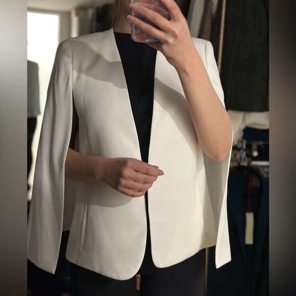Zara Jackets & Coats Zara White Blazer Cape Size M New With Tags Poshmark